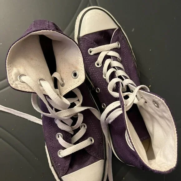 NW Purple Converse hightops women's Sz 9 - Picture 4 of 5